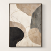 Neutral Abstract Canvas Wall Art – Beige Black Grey Modern Framed Print